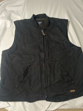 Men’s Smith’s Workwear Sherpa Lined Black Vest Sz 3XB Utility Gorpcore
